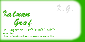 kalman grof business card